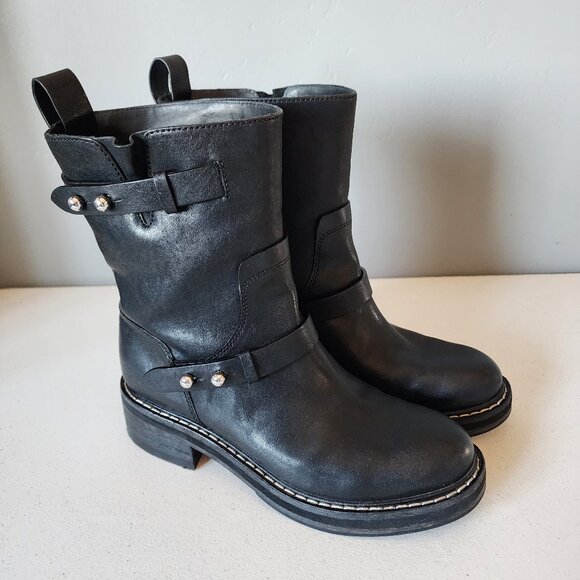 Rag & Bone Black Moto Boot "EUC" - Picture 2 of 16